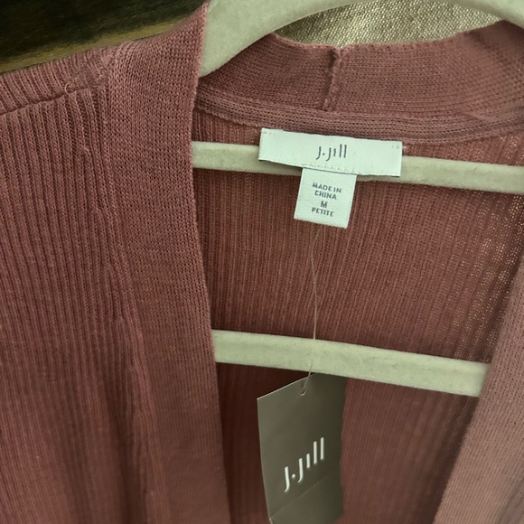 New J Jill Open Long Cardigan Dusty Rose SZ Medium Petite also fits Medium - Picture 3 of 5